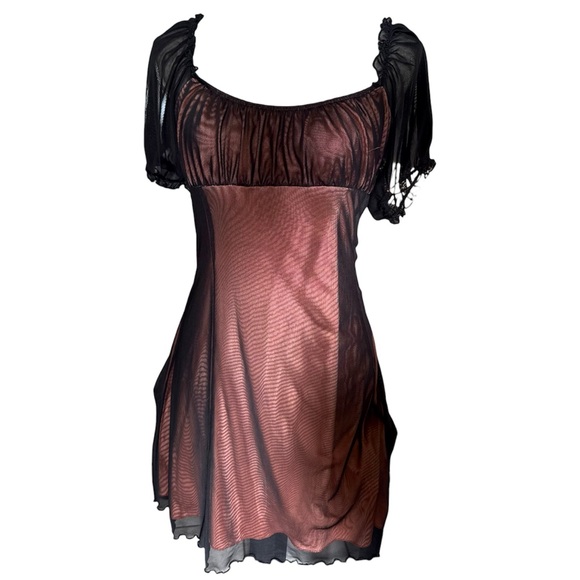 Current Mood Dresses & Skirts - Current Mood Black and Orange Sheer Chemise